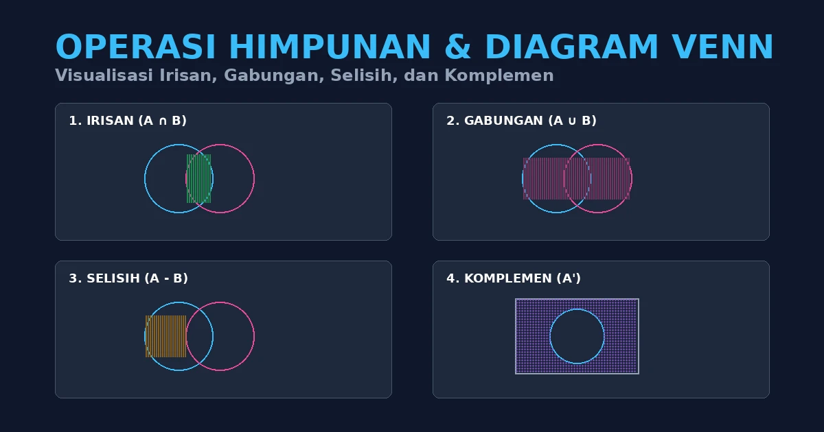 Featured image for Menyajikan Operasi Himpunan Dalam Diagram Venn