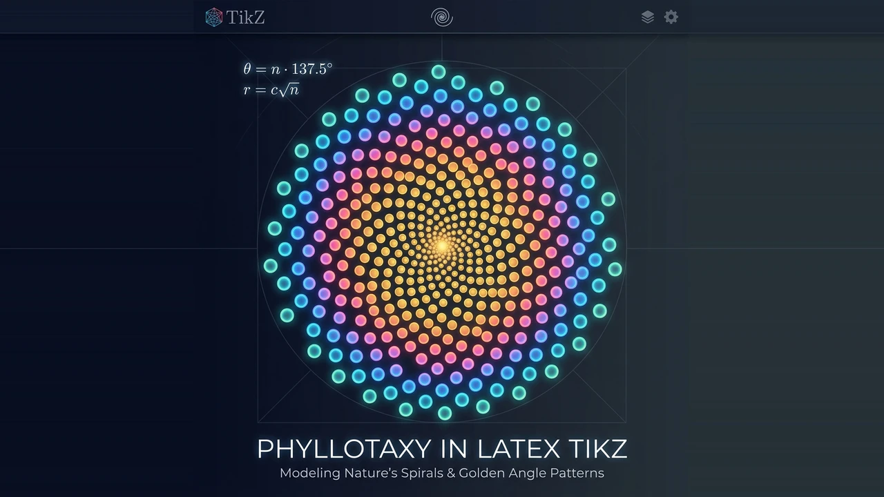 Featured image for Menggambar Pola Sunflower (Phyllotaxis) dengan TikZ di LaTeX